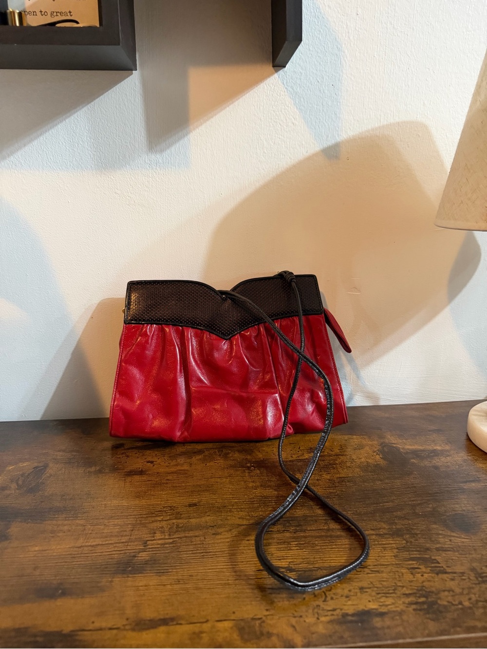 Bruno Magli Red and Black Crossbody Shoulder Bag